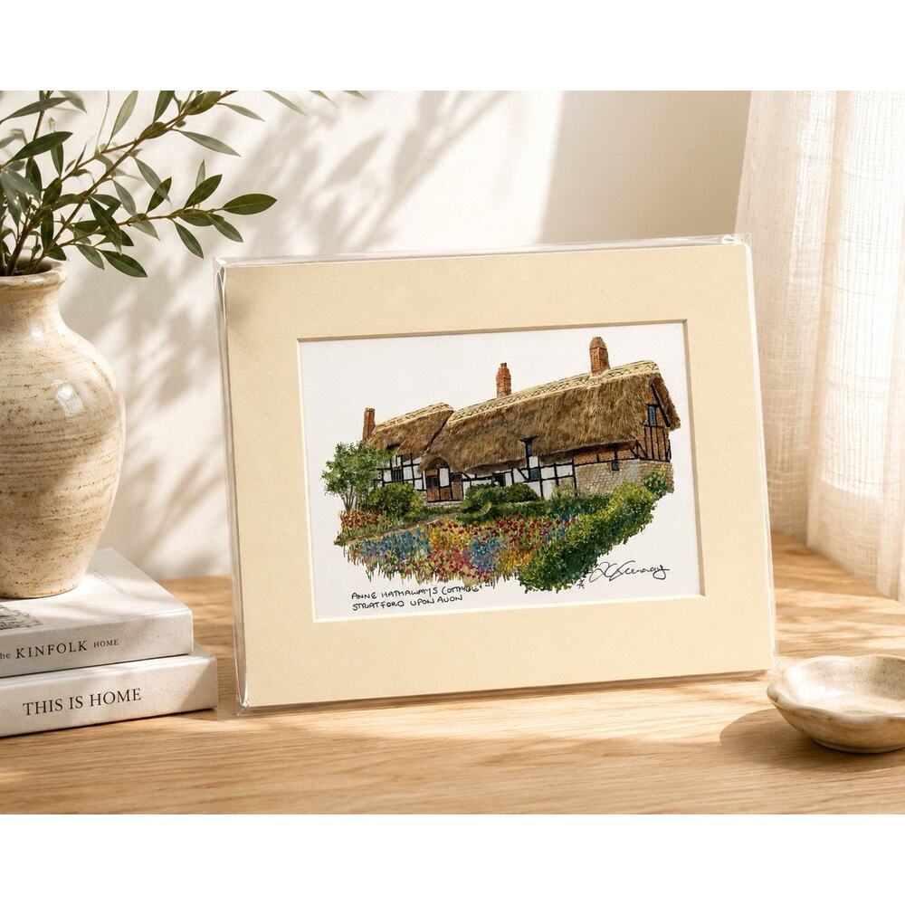 Zoe Kenway Anne Hathaway’s Cottage Stratford England Art Print 9x7 Matted - Picture 2 of 10